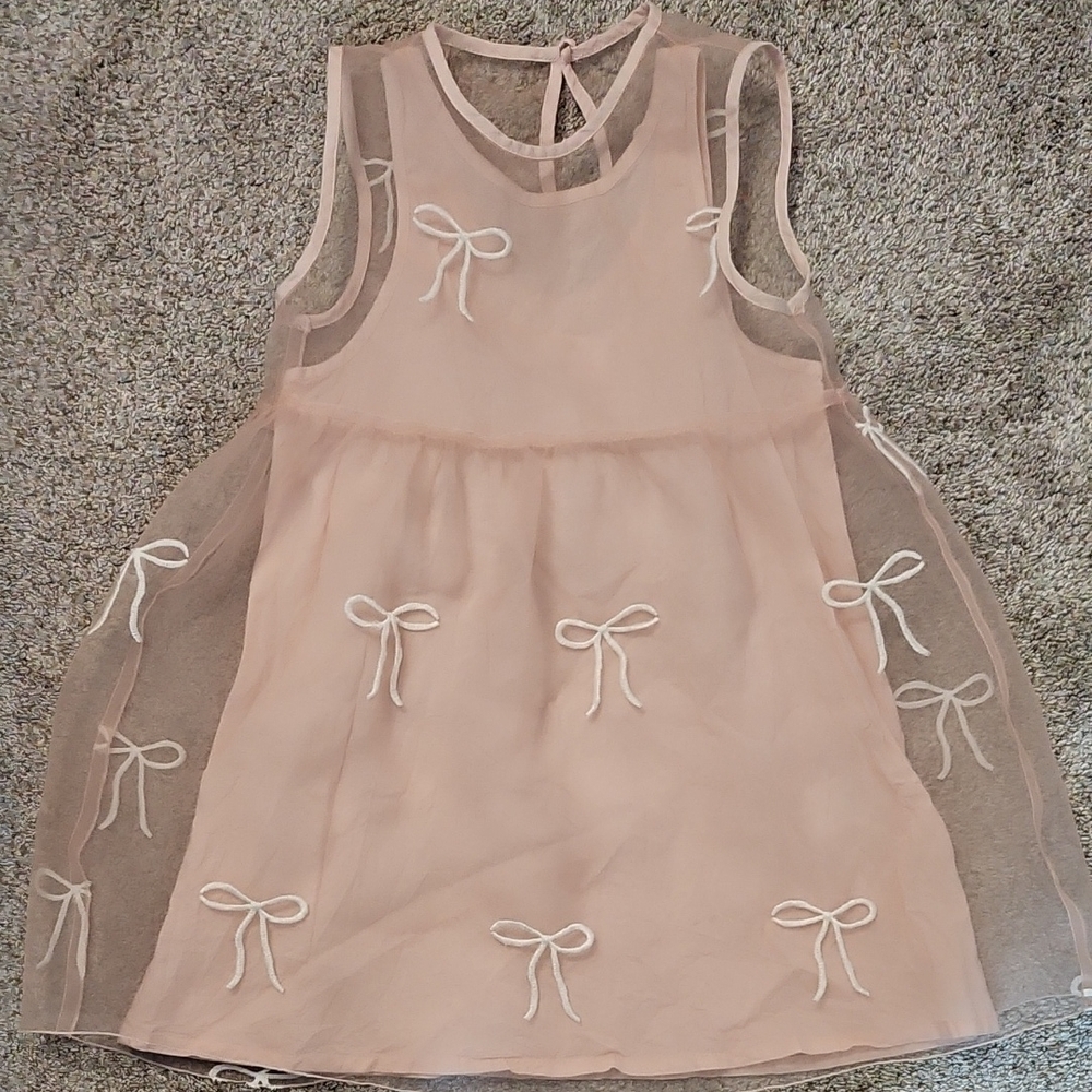 Zara Kids Blush Pink Bow Dress